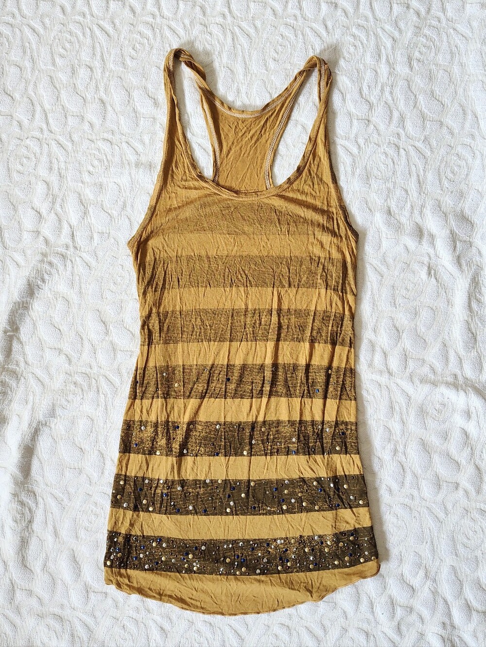 We The Free Vintage Stripe Sequin Tunic Tank Medium M